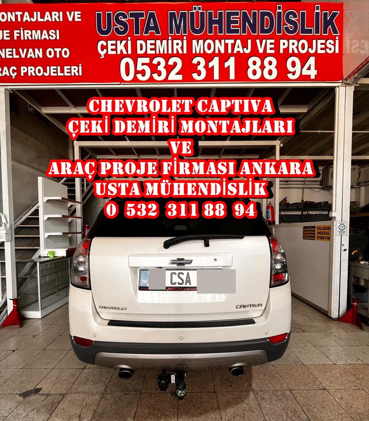 chevrolet captiva Çeki demiri takma montajı ve araç proje firması usta mühendislik ankara ostimde 05323118894